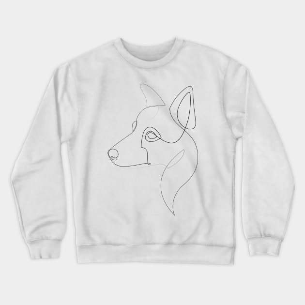 Border Collie - one line drawing Crewneck Sweatshirt by addillum